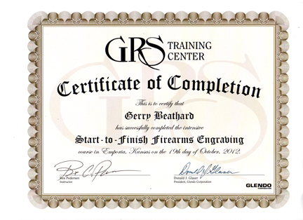 Start-to-Finish Rifle Engraving Certificate
