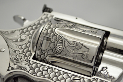 Closeup of the Engraved Colt Anaconda