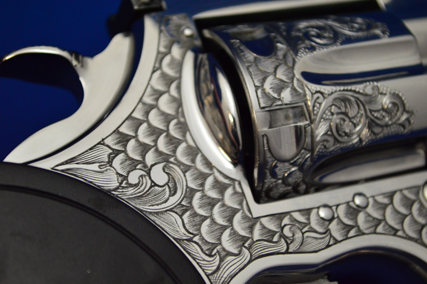 Closeup of the Engraved Colt King Cobra