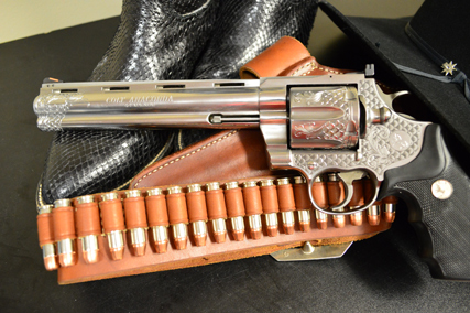 Photo of Colt Anaconda with a boot and Holster